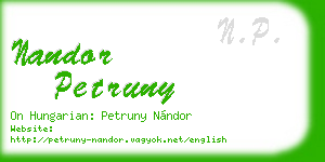 nandor petruny business card